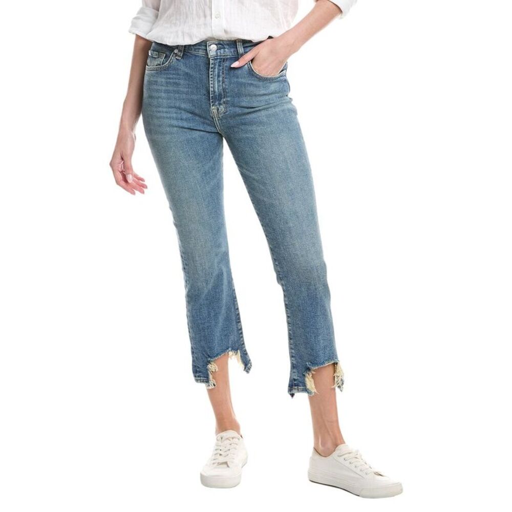 7 For All Mankind Womens  High-Rise Slim Elora Kick Flare Jean